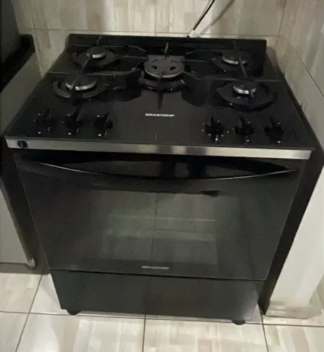 Fogão Brastemp 5 bocas com mesa de vidro