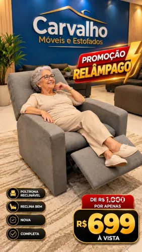 Promoção imbatível por apenas 699 Poltrona reclinável nova completa toda acolchoada