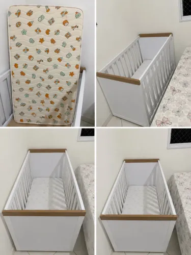     Berço Multifuncional com Colchão + Cômoda