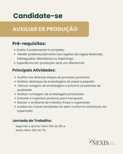 Auxiliar de produção
