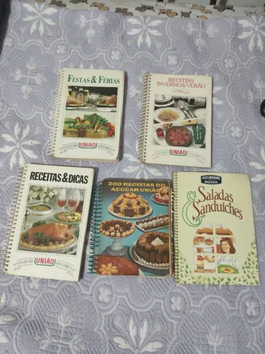Coleção livros de receitas União antigos e livro receitas hellmann's