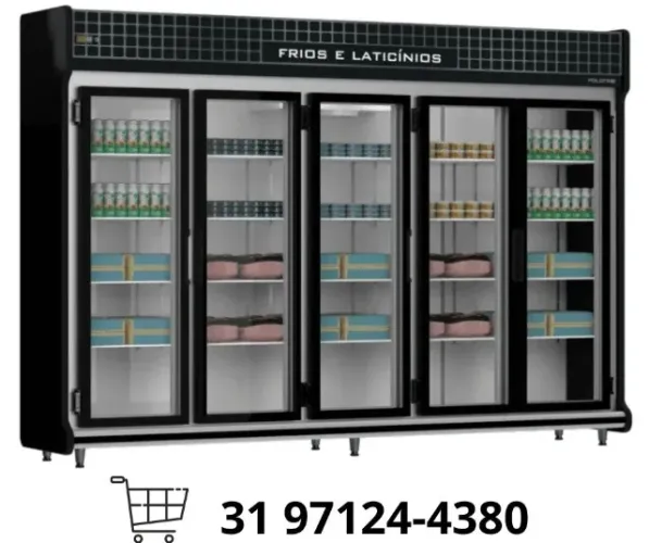 Freezer Refrigerador 5 Portas Preto Polo Frio