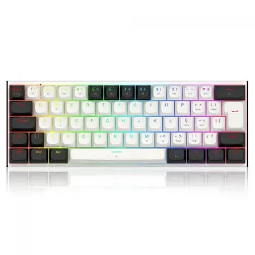 Teclado Magnético Gamer Redragon Fidd, USB, RGB, 60%, Switch Pink Magnético, ABNT2, Black/