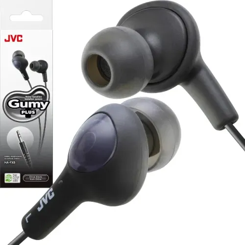 Fone de Ouvido JVC HA-FX5B Gumy Plus Preto com Isolamento de Ruído