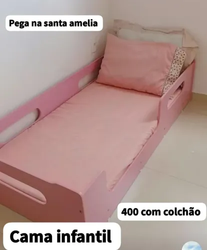 Vendo cama infantil rosa 
