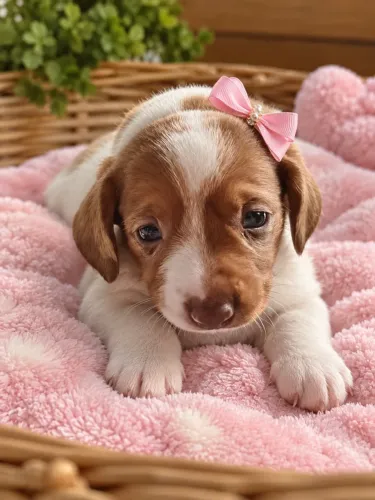 Piebald fêmea incrível teckel feita pra você