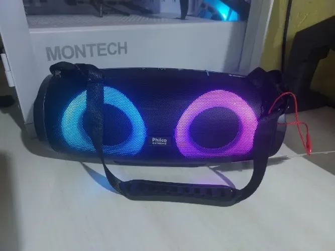 Caixa de Som Portátil 40W | Bluetooth 5.3 | TWS | LED | USB/TF/P2 | Bateria 16h