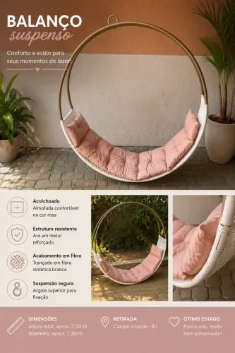 Balanço lua para jardim ou varanda 