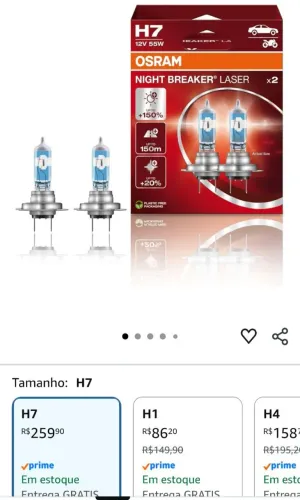 Lâmpada Osram H7 NIGHT BREAKER LASER