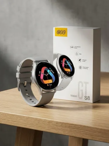 Smartwatch QCY Watch GT S8 - Tela AMOLED 1.43? + Faz Ligações (Novo na Caixa)