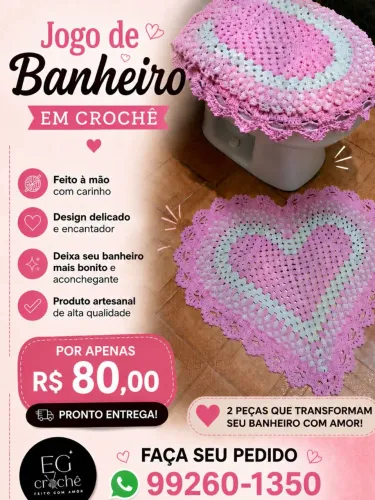Jogo de banheiro em crochê 