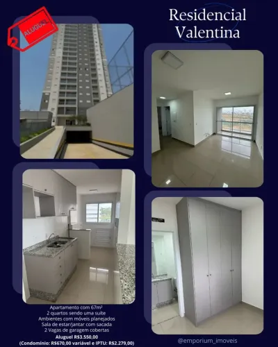 APARTAMENTO PARA LOCAÇÃO  RESIDENCIAL VALENTINA | ELDORADO  CUIABÁ/MT