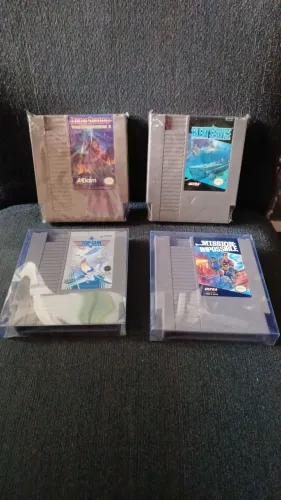 Logo de jogos NES - top gun, mission impossible e outros