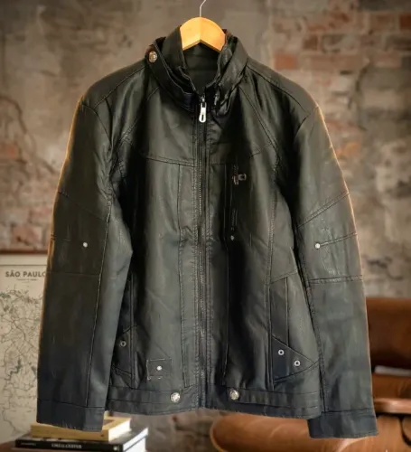 Jaqueta Masculina em Couro PU Mountainskin (Nova) Estilo Casual Motociclista Tamanho G