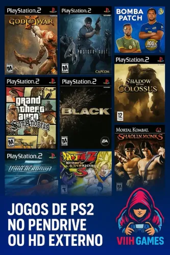 JOGOS DE PS2 VIA P E N D R I V E
