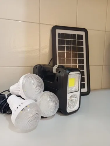 Kit Iluminação Camping Barraca Carregador Solar Portatil Led
