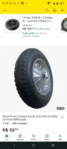Vendo aro completo de carrinho de mão