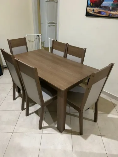 Mesa de jantar 6 lugares + 6 cadeiras