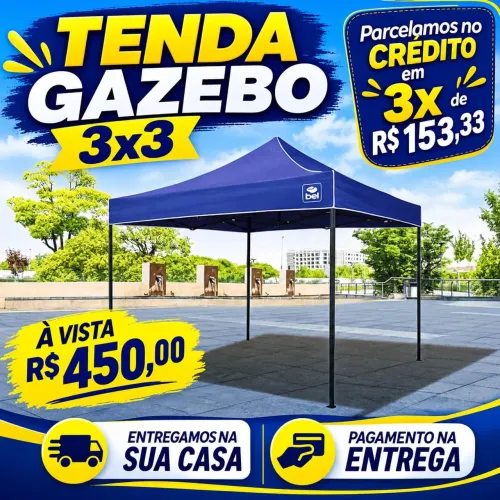 Tenda Sanfonada 3x3 azul Entrega Grátis