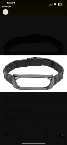 Pulseira de Metal para Xiaomi Mi Band - Preta