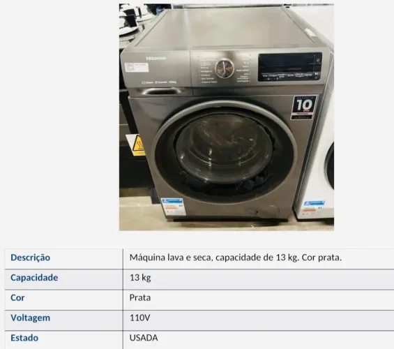 Máquina de lavar e secar Hisense 13 kg