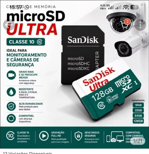 Cartão de memória 128 gigas