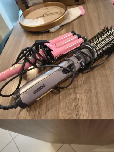 Kit de escova giratória e chapinha