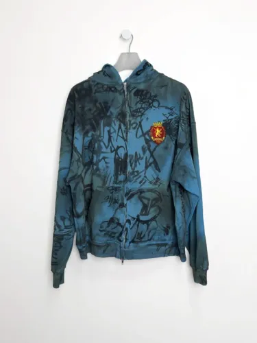 moletom balenciaga skater zip up - azul