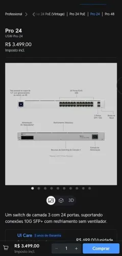 [VENDA] Switch Ubiquiti UniFi USW-Pro-24 (L3 + 10G SFP+)