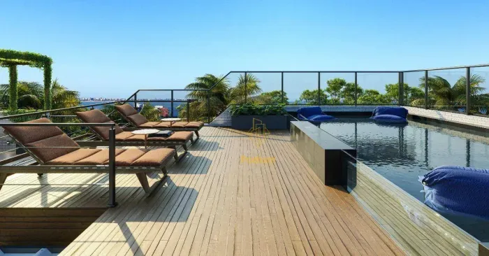 Flats com varanda / sacada e área de lazer na cobertura a 100m da praia de Cabo Branco- FL