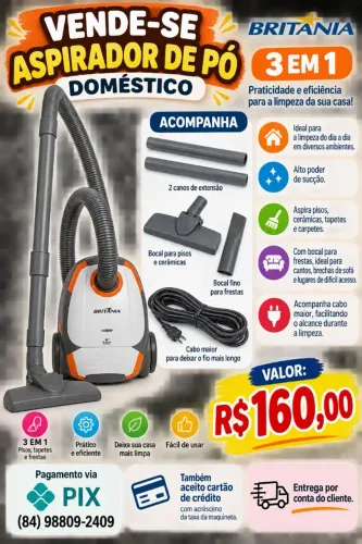 Aspirador de Pó Britânia 3 em 1