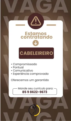 Vaga de cabeleireiro com garantido