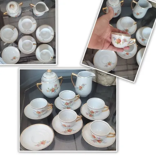 conjunto de café em porcelana rami, vintage dos anos 60