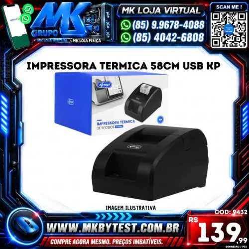 Impressora Termica 58cm USB KP
