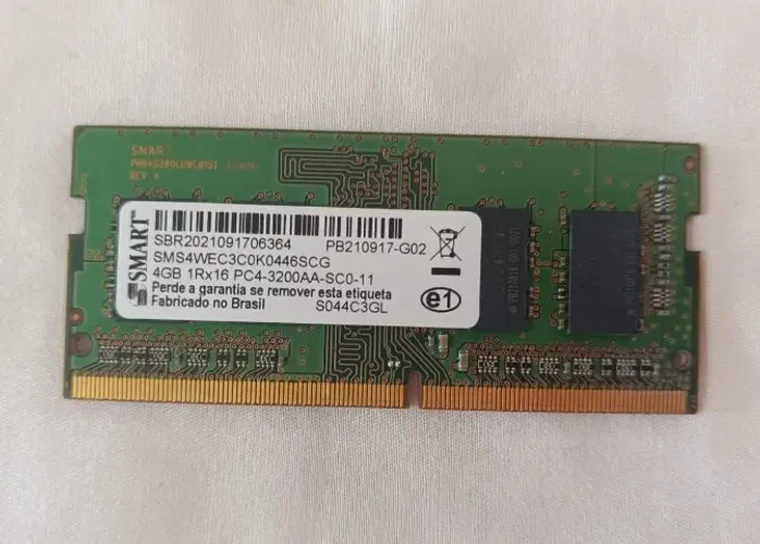 Memória RAM Notebook 4GB DDR4 3200MHz SMART