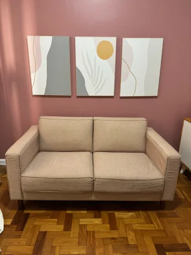 Sofá Nalu Rosa 160cm - 2 lugares