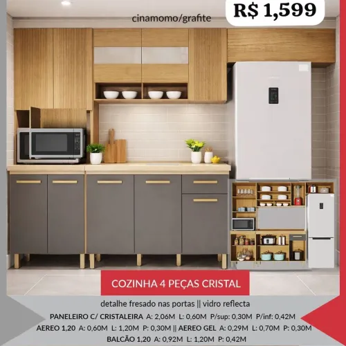 Armário de cozinha Cristal - Promoção