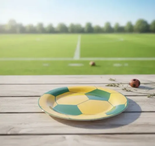 Prato Sobremesa Em Vidro Tema Futebol Copa Do Mundo