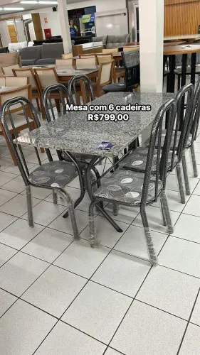 Mesa com 6 cadeiras NOVA R$799,00