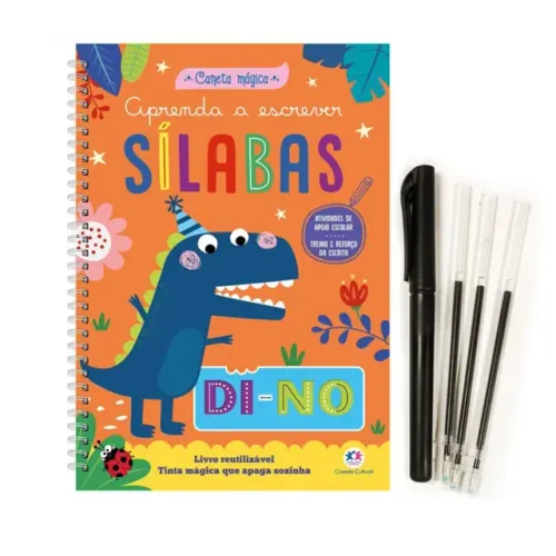 Caderno Mágico Infantil Educativo Montessori Apoio Escolar Sílabas