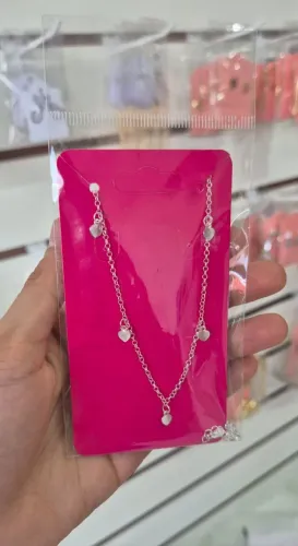 Colar Choker Corações PRATA 925 Presente De Dia das Mães 