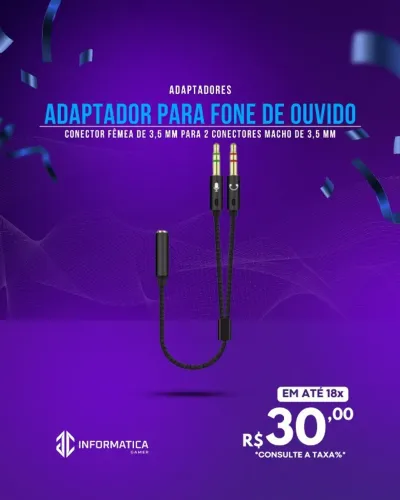 ADAPTADOR PARA FONE DE OUVIDO