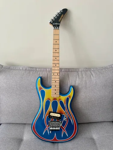 Kramer Baretta Hot Road Blue Sparkle with Flames