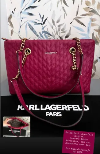 Bolsa couro Karl Lagerfeld