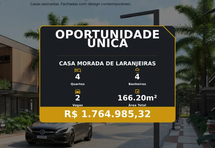 Casa dos Seus Sonhos em Morada de Laranjeiras  Últimas Unidades Disponíveis!