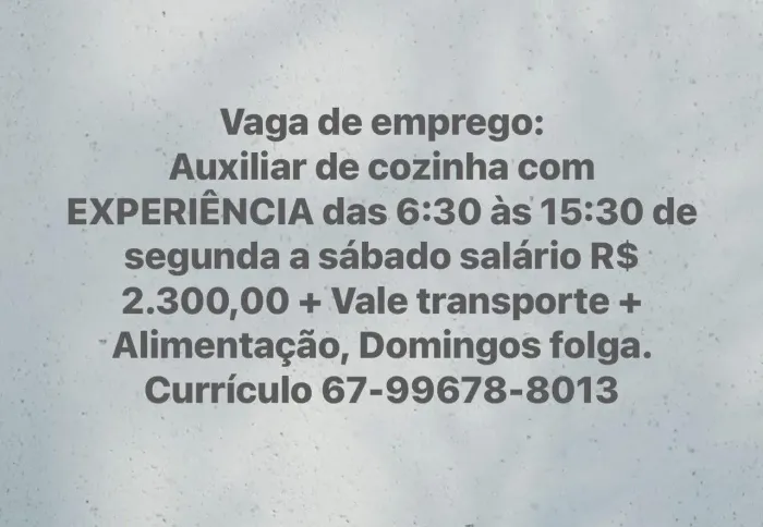Auxiliar de cozinha