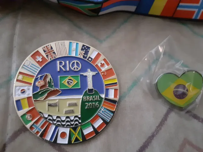 PIN MEDALHA OLIMPIADAS RIO 2016 LINDA DECORAÇÃO ESPORTES