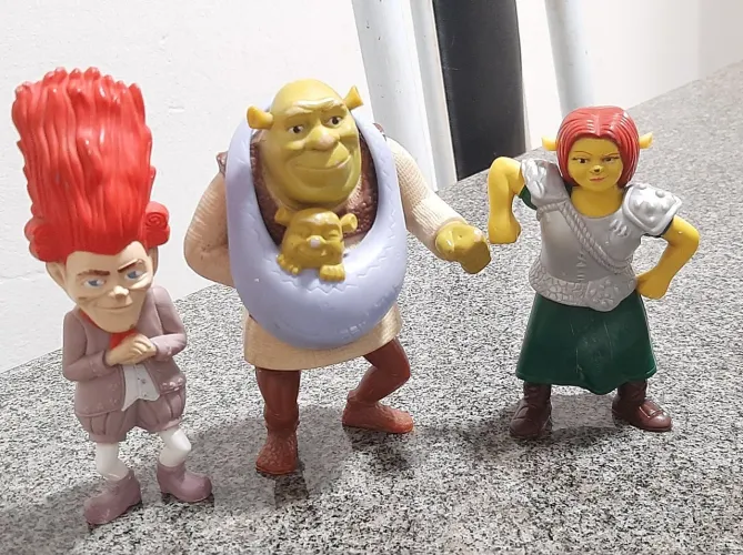 Kit 3 Bonecos McDonalds Shrek Para Sempre