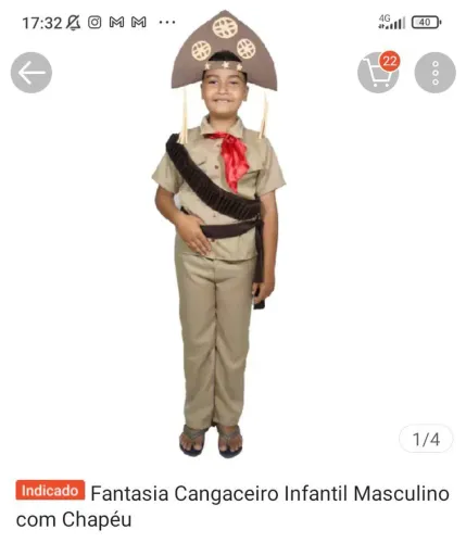 Vendo fantasia lâmpiao infantil