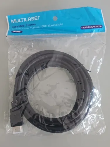 Cabo HDMI 3 m Multilaser Novo Lacrado - 1080p
